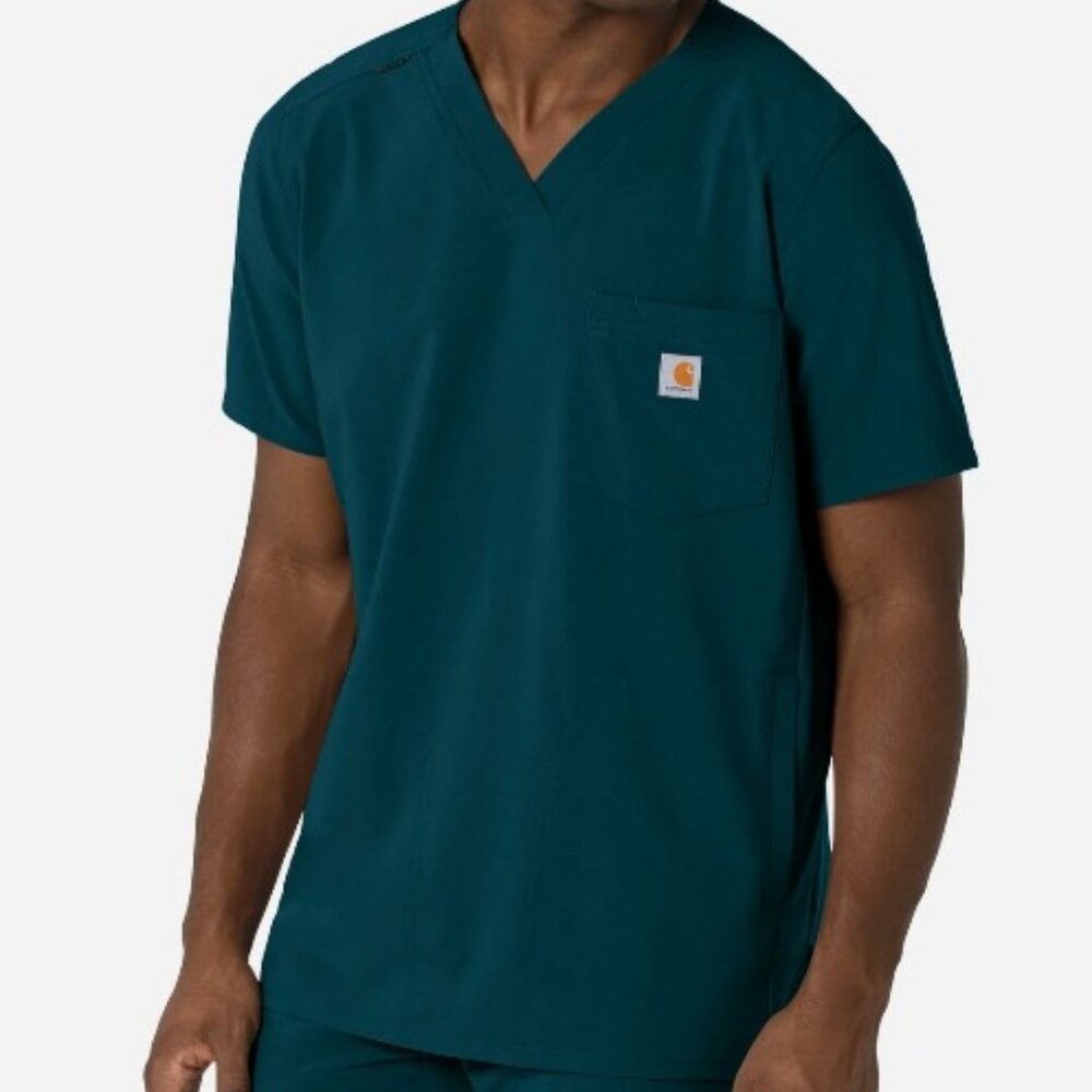 Carhartt Men's Ripstop Men's Utility Scrub Top- Teal Size large